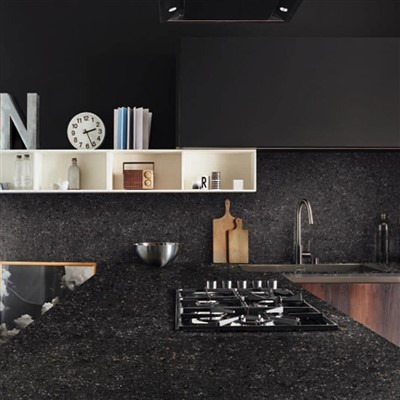 Ubin Lempengan Terrazzo Hitam Untuk Meja Dapur